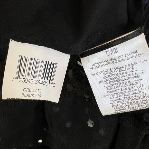 NEW BCBGMaxAzria Black Strapless Sequined Cocktail Dress $328 - Picture 11 of 12